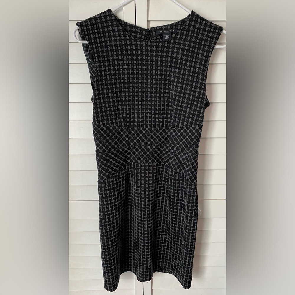 Banana Republic Stretch Black & Grey Dress